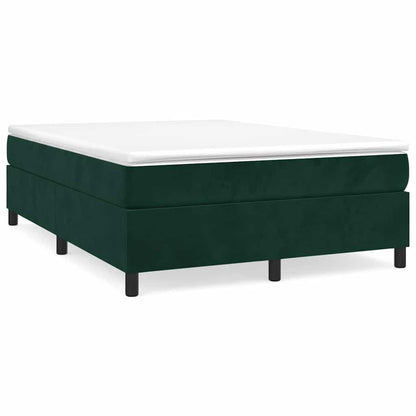 Giroletto a Molle con Materasso Verde Scuro 140x200 cm Velluto
