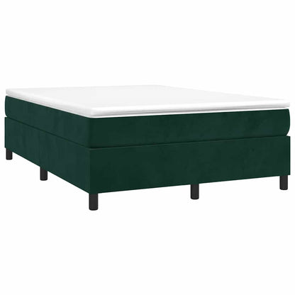 Giroletto a Molle con Materasso Verde Scuro 140x200 cm Velluto