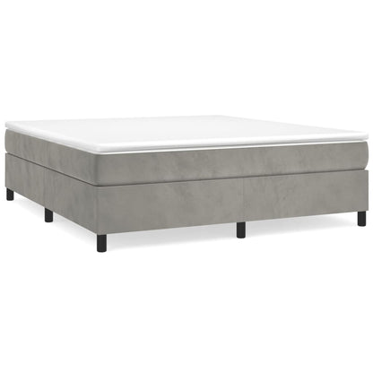 Giroletto a Molle con Materasso Grigio Chiaro 160x200cm Velluto