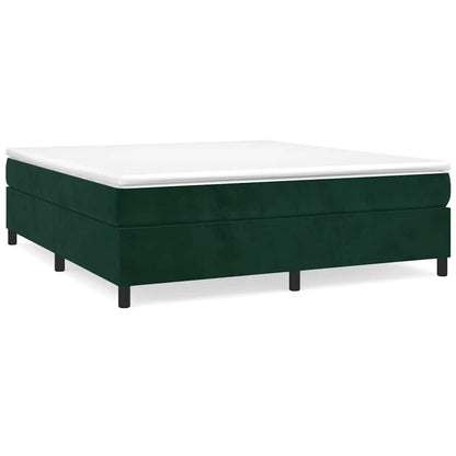 Giroletto a Molle con Materasso Verde Scuro 160x200 cm Velluto