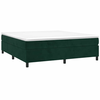 Giroletto a Molle con Materasso Verde Scuro 160x200 cm Velluto