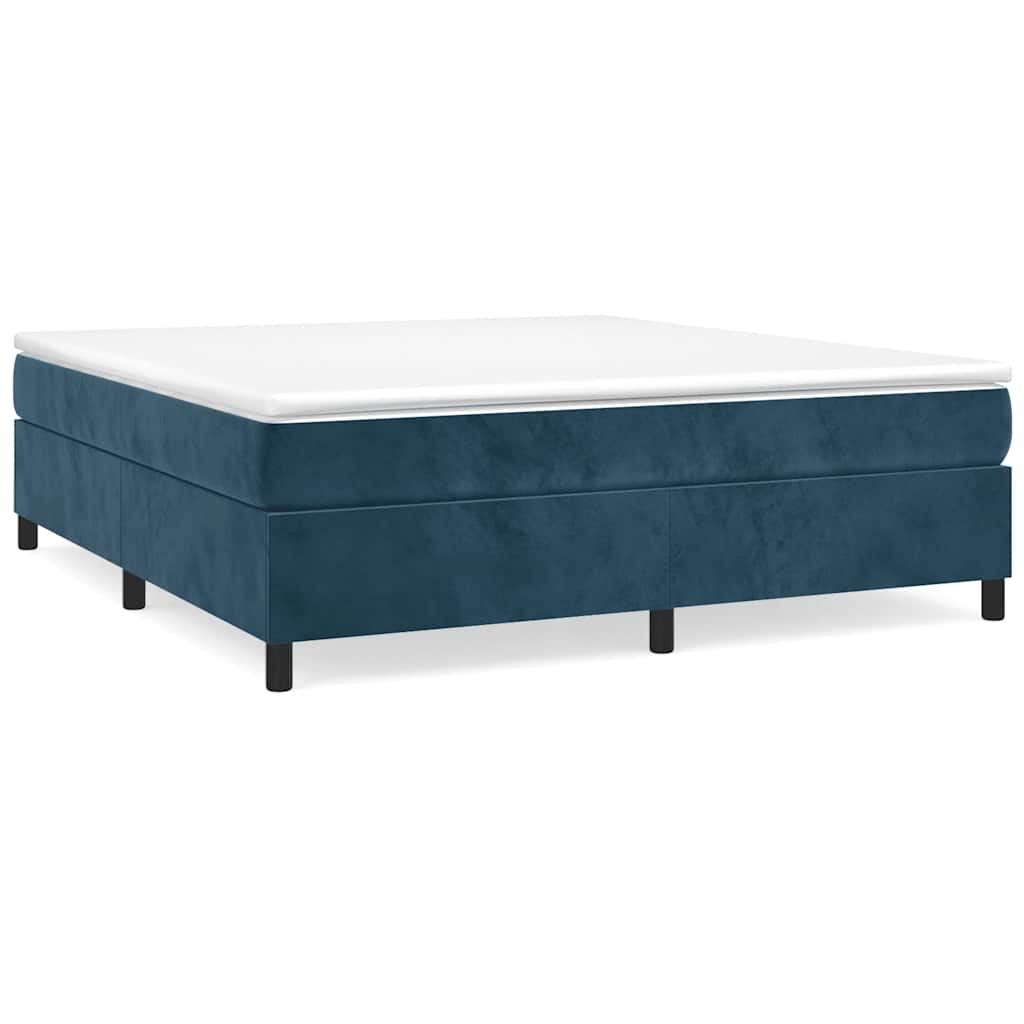 Giroletto a Molle con Materasso Blu Scuro 180x200 cm in Velluto