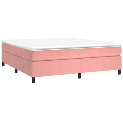 Giroletto a Molle con Materasso Rosa 180x200 cm in Velluto