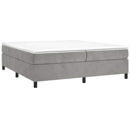Giroletto a Molle con Materasso Grigio Chiaro 200x200cm Velluto