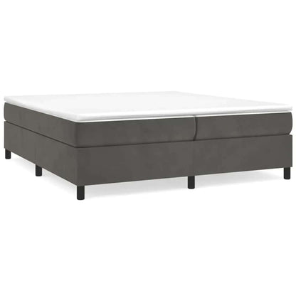 Giroletto a Molle con Materasso Grigio Scuro 200x200 cm Velluto