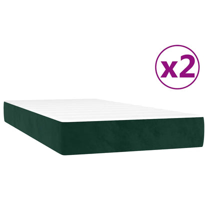 Giroletto a Molle con Materasso Verde Scuro 200x200 cm Velluto