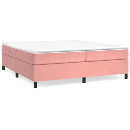 Giroletto a Molle con Materasso Rosa 200x200 cm in Velluto