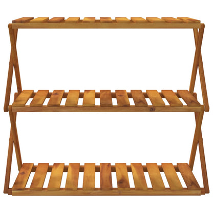 Scaffale Pieghevole 3 Ripiani 70x31x63 cm Legno Massello Acacia
