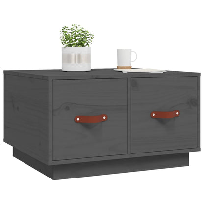 Tavolino da Salotto Grigio 60x53x35cm in Legno Massello di Pino