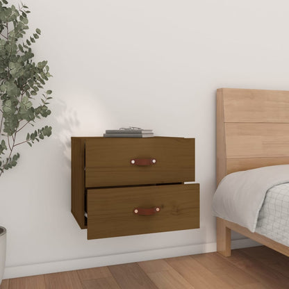 Comodini a Muro 2 pz Marrone Miele 50x36x40 cm