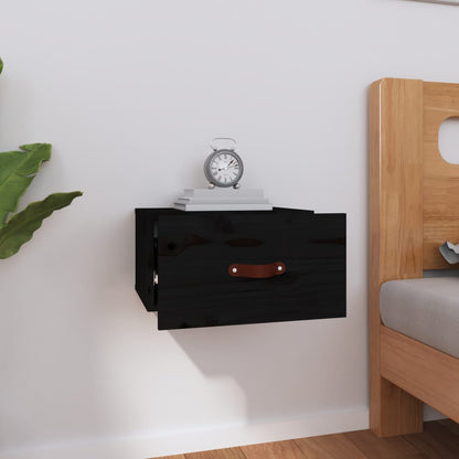 Comodino a Muro Nero 40x29,5x22 cm