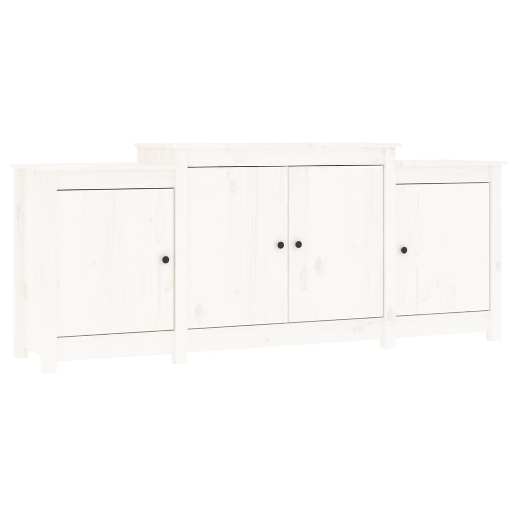 Credenza Bianca 164x37x68 cm in Legno Massello di Pino