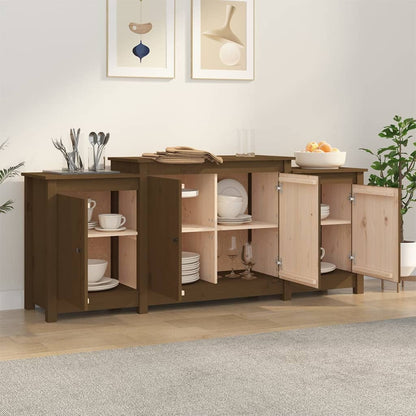 Credenza Marrone ambra 164x37x68 cm in Legno Massello di Pino