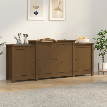 Credenza Marrone ambra 164x37x68 cm in Legno Massello di Pino