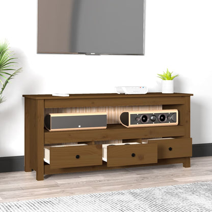 Mobile Porta TV ambra 114x35x52 cm in Legno Massello di Pino