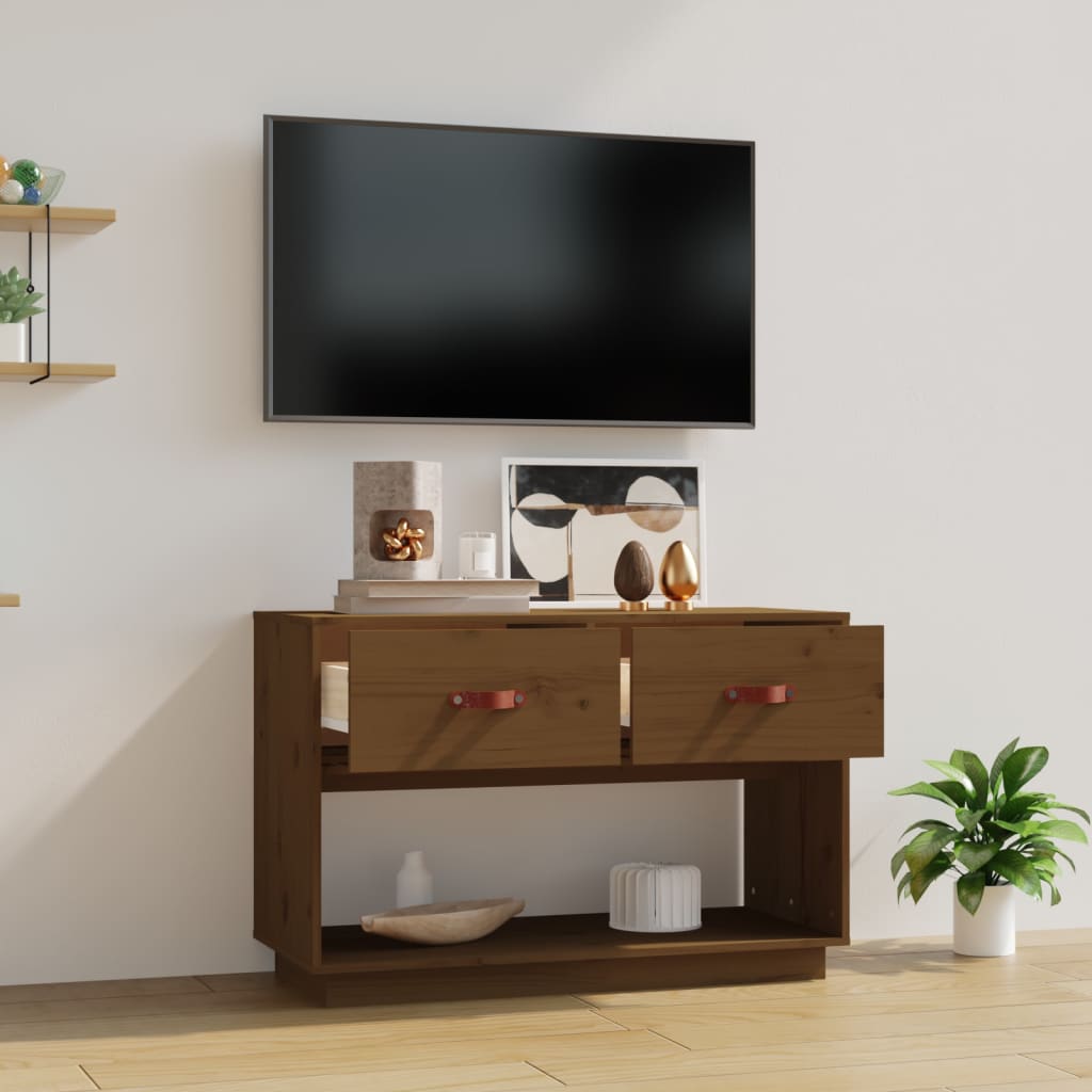 Mobile Porta TV ambra 90x40x60 cm in Legno Massello di Pino