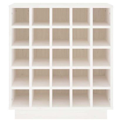Portabottiglie Bianco 55,5x34x61 cm in Legno Massello di Pino