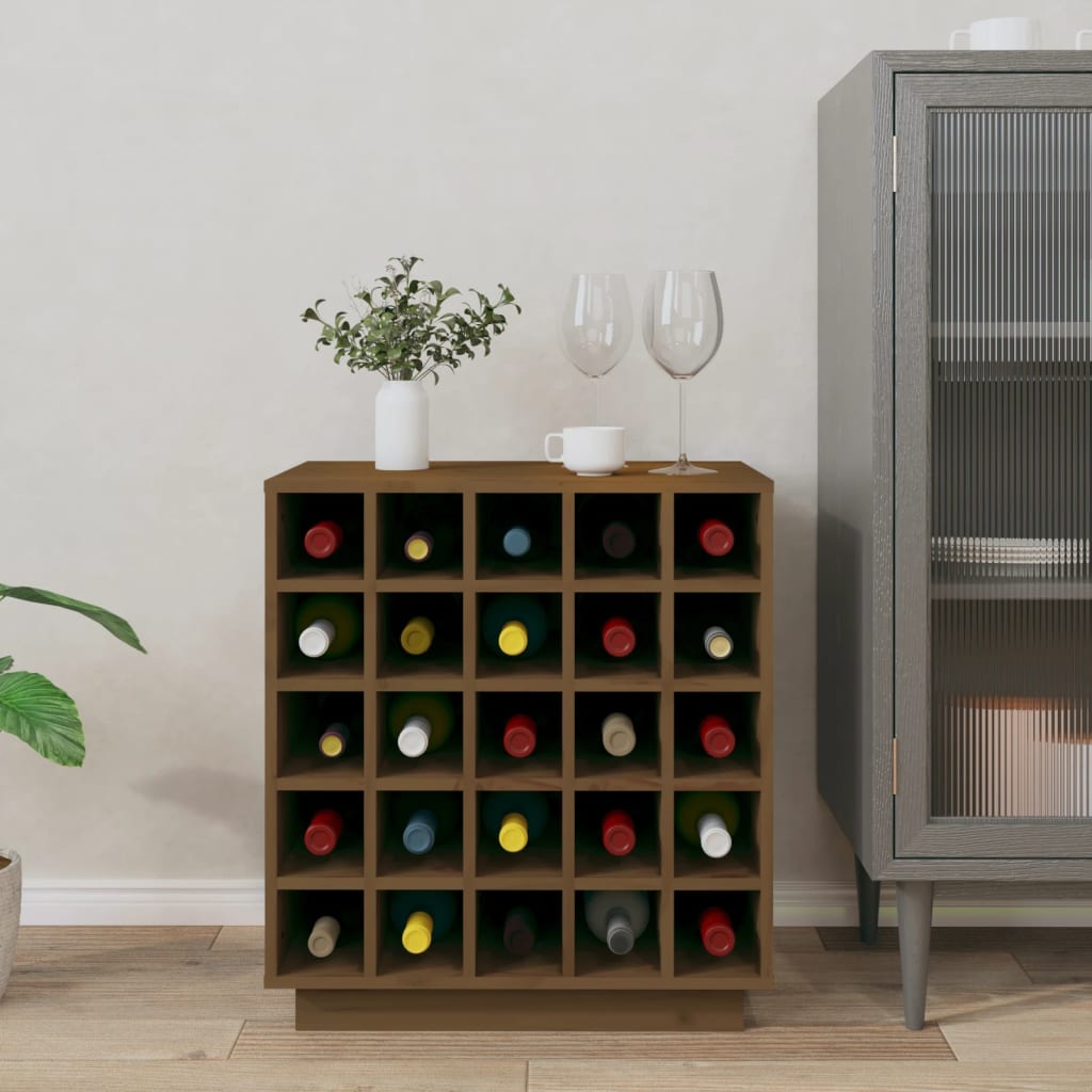 Portabottiglie ambra 55,5x34x61 cm in Legno Massello di Pino