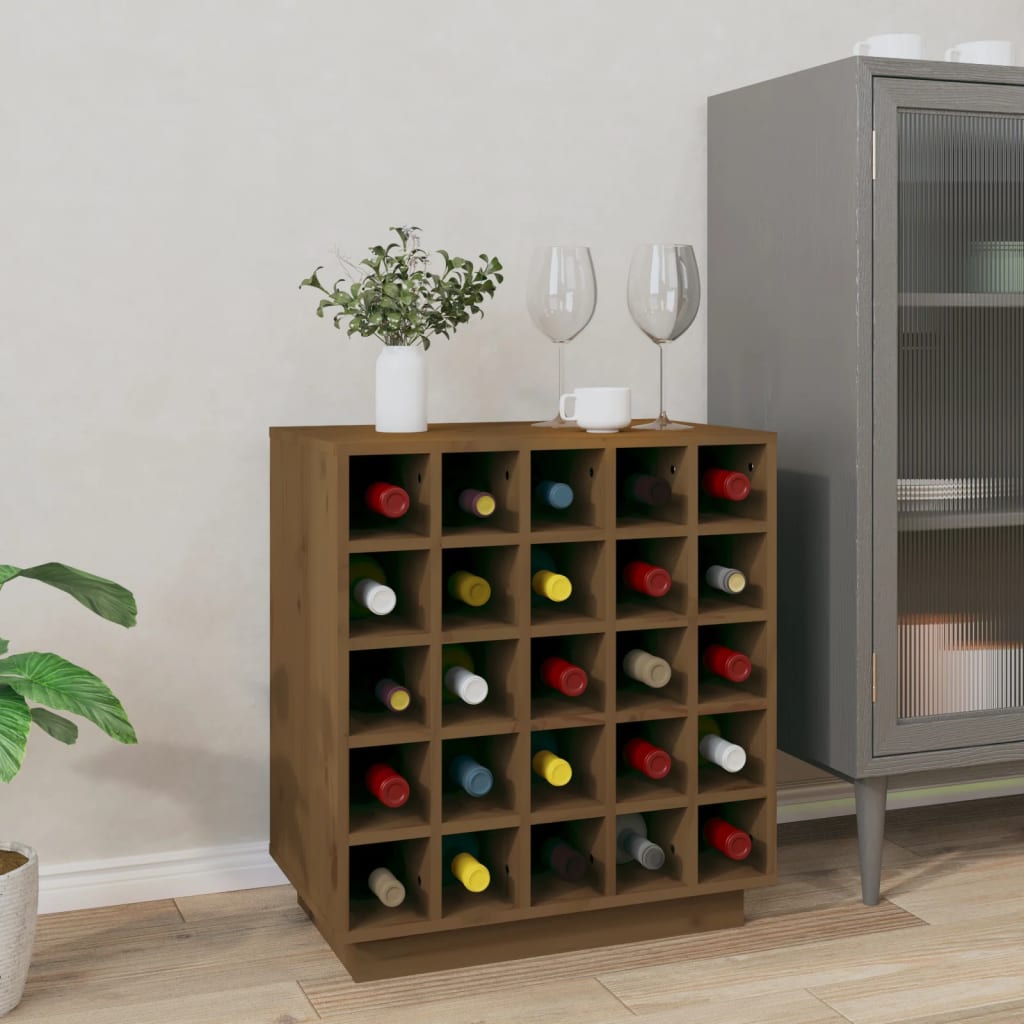 Portabottiglie ambra 55,5x34x61 cm in Legno Massello di Pino