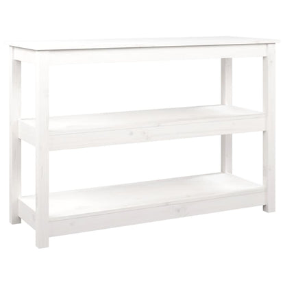 Tavolo Consolle Bianco 110x40x74 cm in Legno Massello di Pino