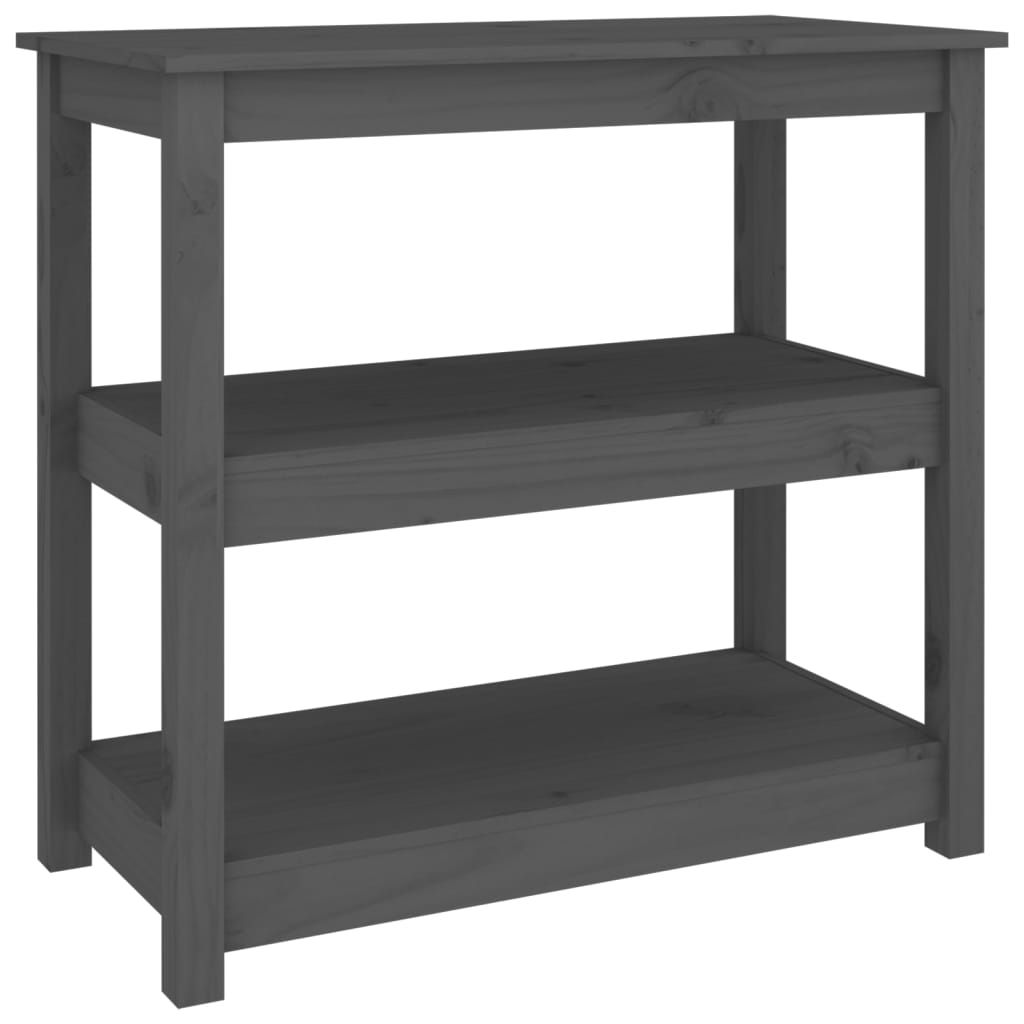 Tavolo Consolle Grigio 80x40x74 cm in Legno Massello di Pino