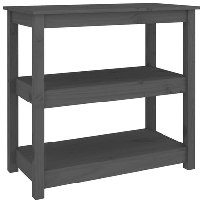 Tavolo Consolle Grigio 80x40x74 cm in Legno Massello di Pino