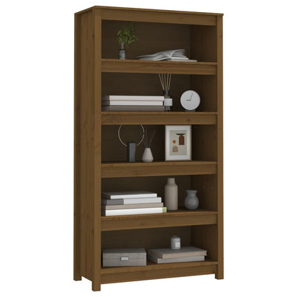 Libreria Marrone ambra 80x35x154 cm in Legno Massello di Pino