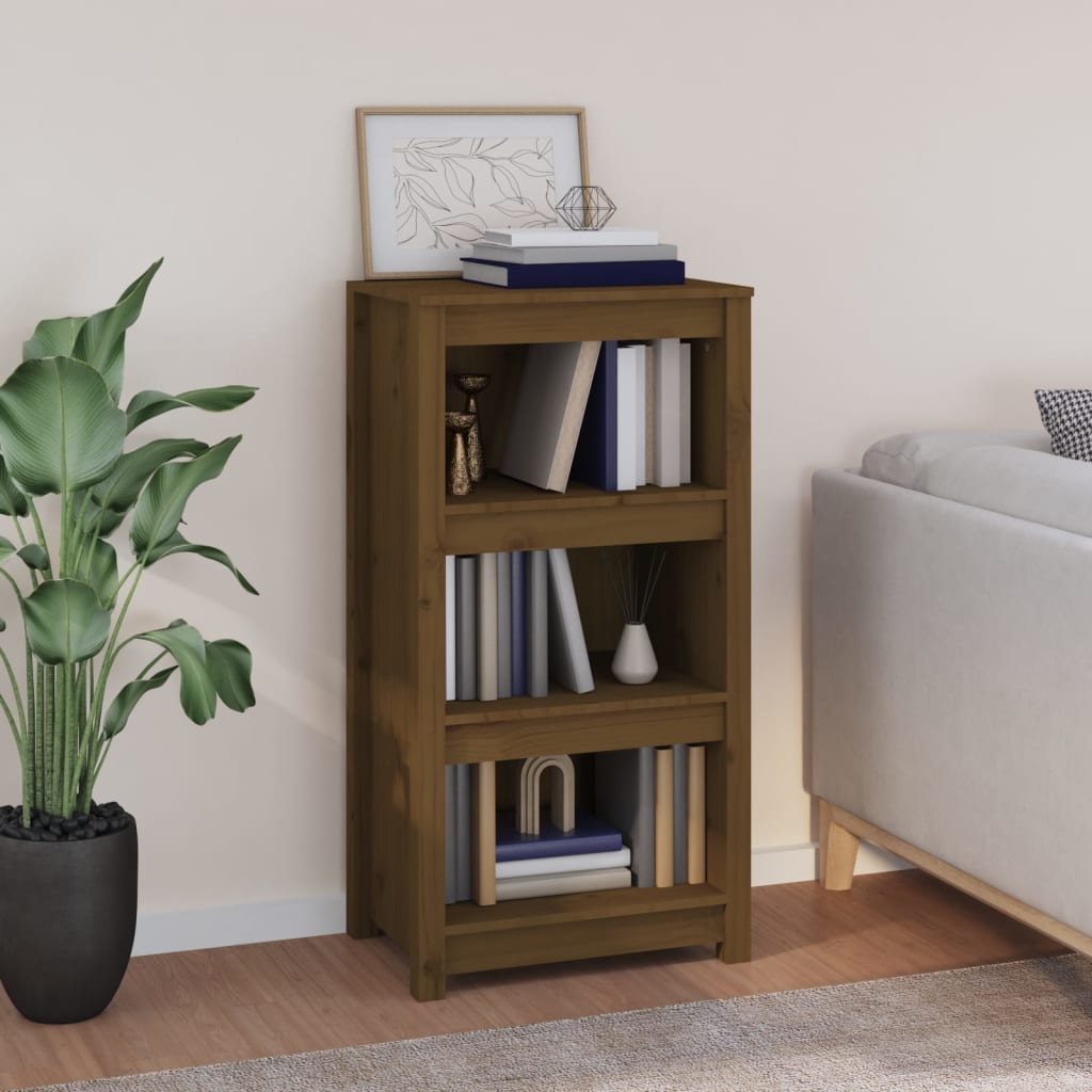 Libreria Marrone ambra 50x35x97 cm in Legno Massello di Pino