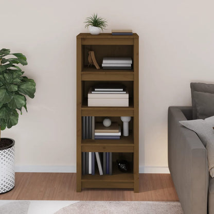 Libreria Marrone Ambra 50x35x125,5 cm in Legno Massello di Pino