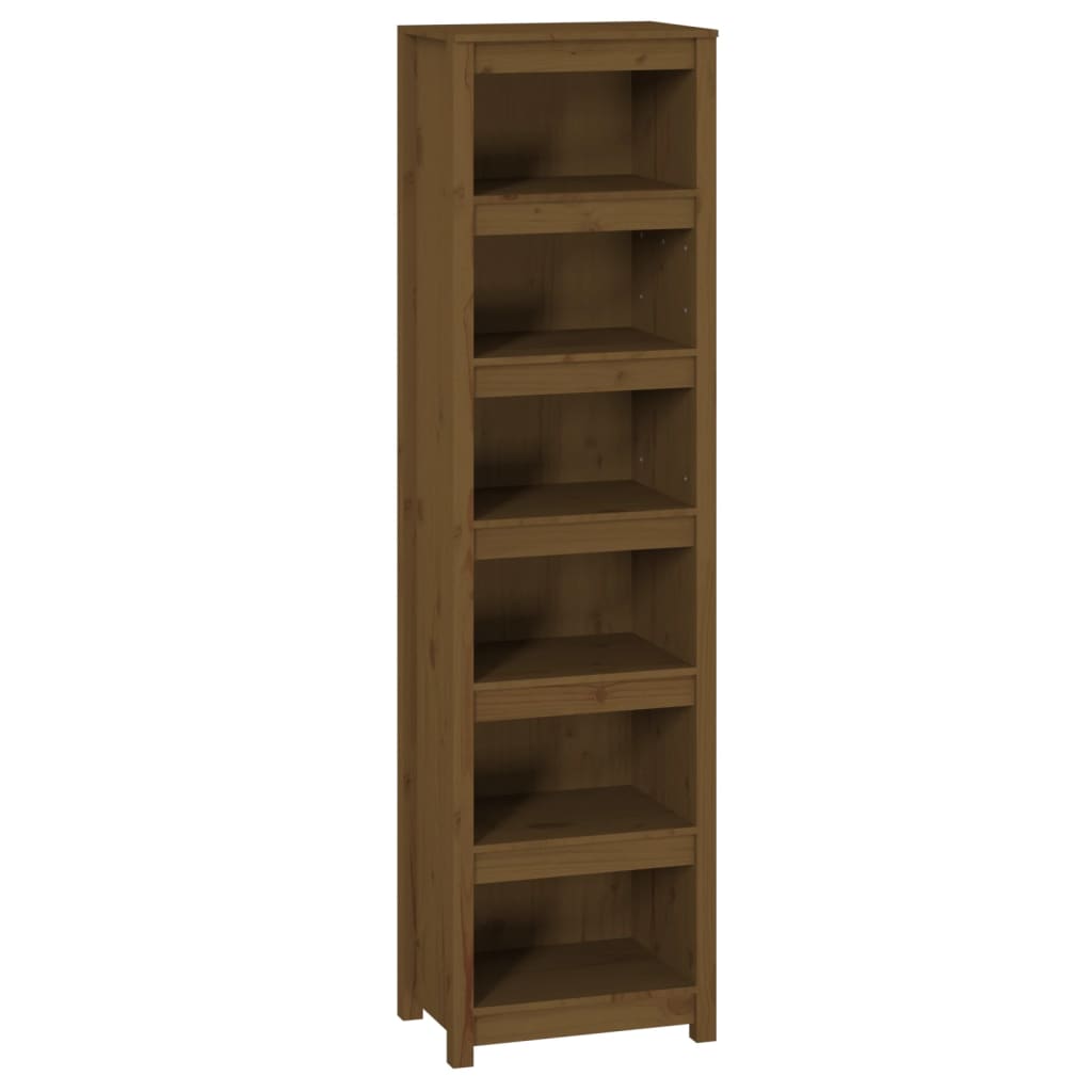 Libreria Marrone Ambra 50x35x183 cm in Legno Massello di Pino