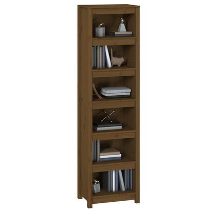 Libreria Marrone Ambra 50x35x183 cm in Legno Massello di Pino