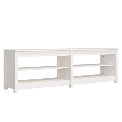 Scarpiera Bianca 160x36,5x50 cm in Legno Massello di Pino