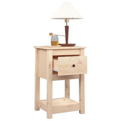 Comodino 40x35x61,5 cm in Legno Massello di Pino