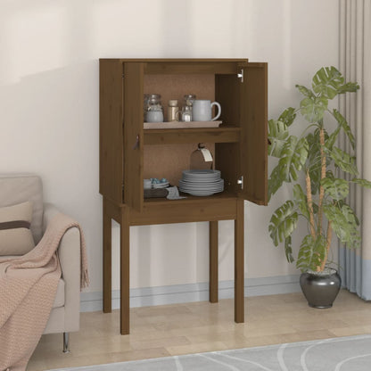 Credenza Marrone Ambra 60x40x120 cm in Legno Massello di Pino
