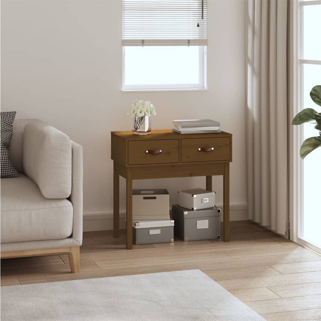 Tavolo Consolle Ambra 76,5x40x75 cm in Legno Massello di Pino