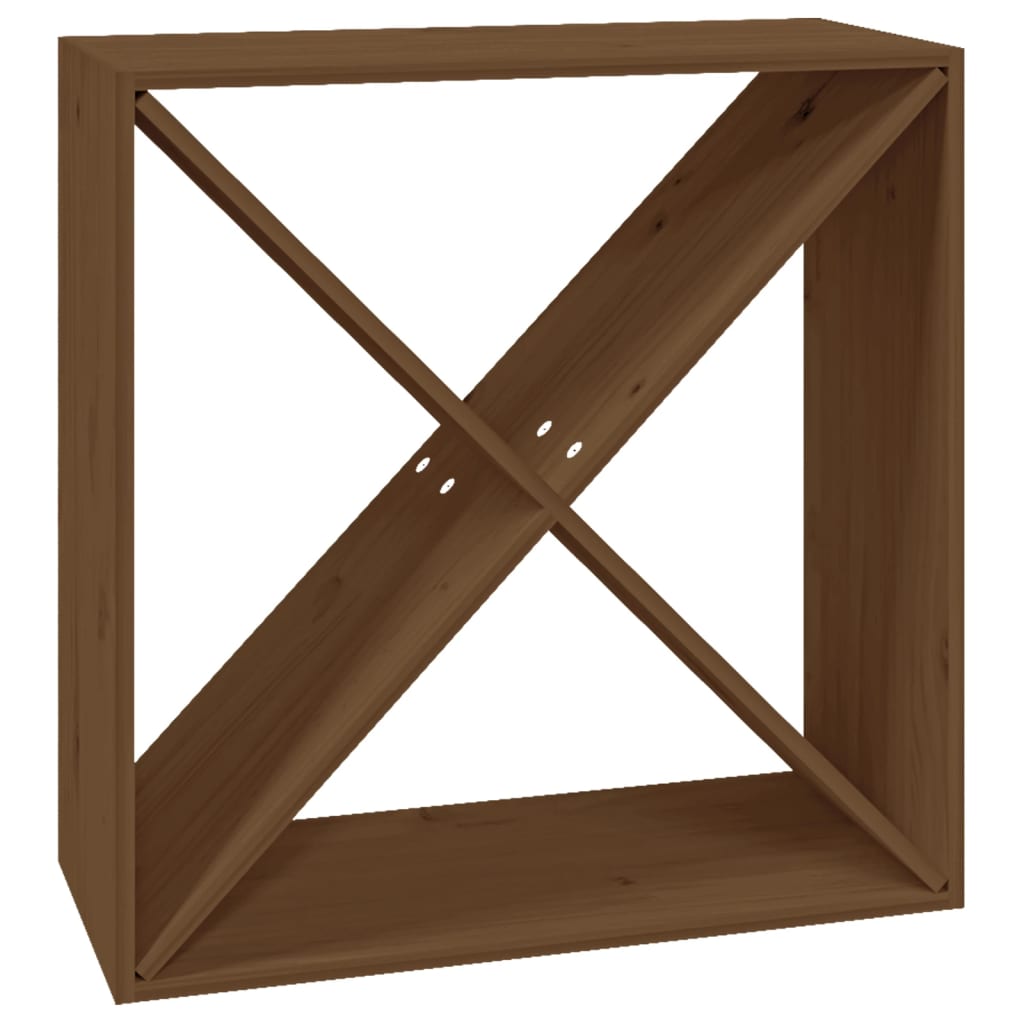 Portavini Marrone Ambra 62x25x62 cm in Legno Massello di Pino