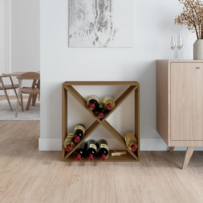 Portavini Marrone Ambra 62x25x62 cm in Legno Massello di Pino