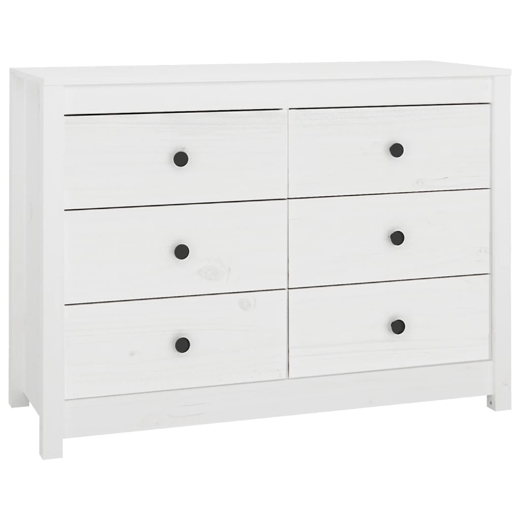 Armadietto Bianco 100x40x72 cm in Legno Massello di Pino