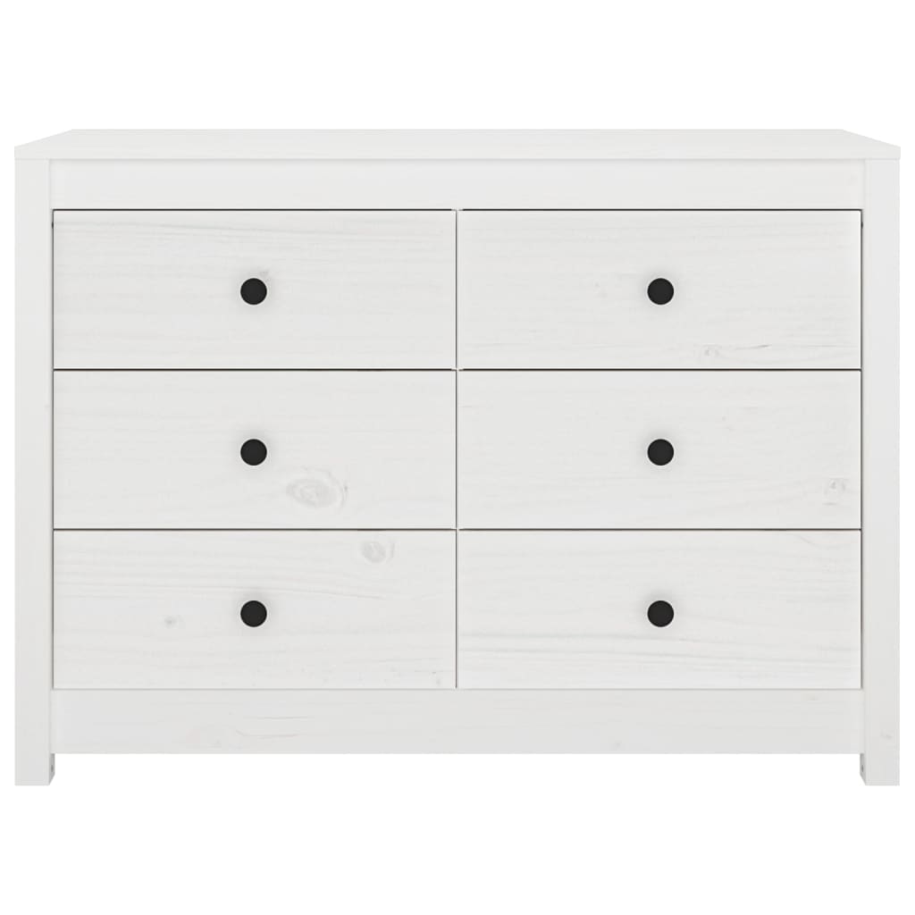 Armadietto Bianco 100x40x72 cm in Legno Massello di Pino