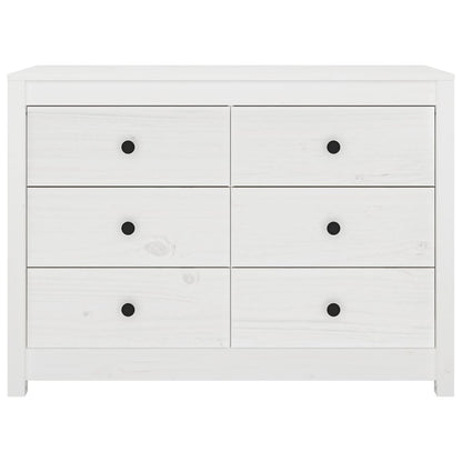 Armadietto Bianco 100x40x72 cm in Legno Massello di Pino
