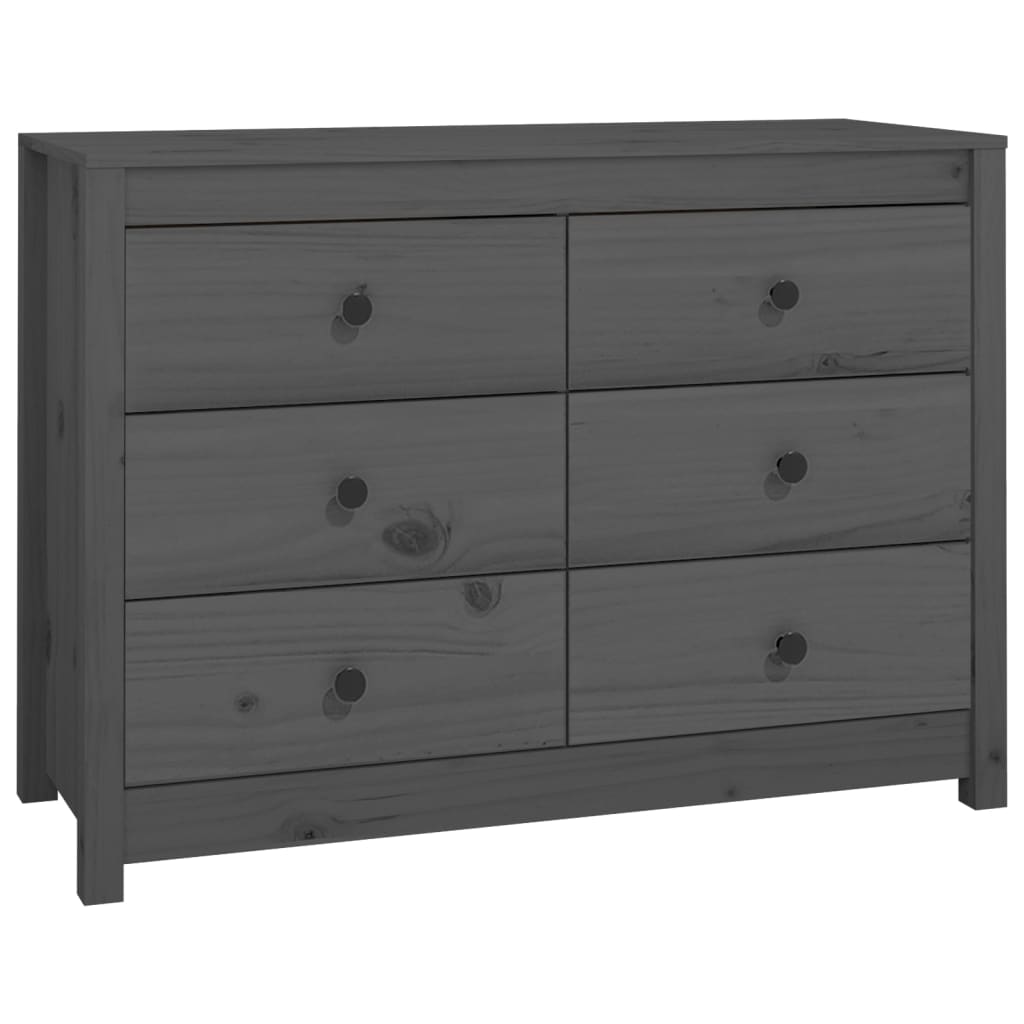 Armadietto Grigio 100x40x72 cm in Legno Massello di Pino