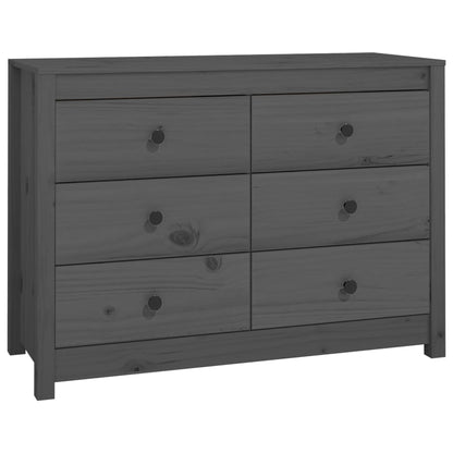 Armadietto Grigio 100x40x72 cm in Legno Massello di Pino