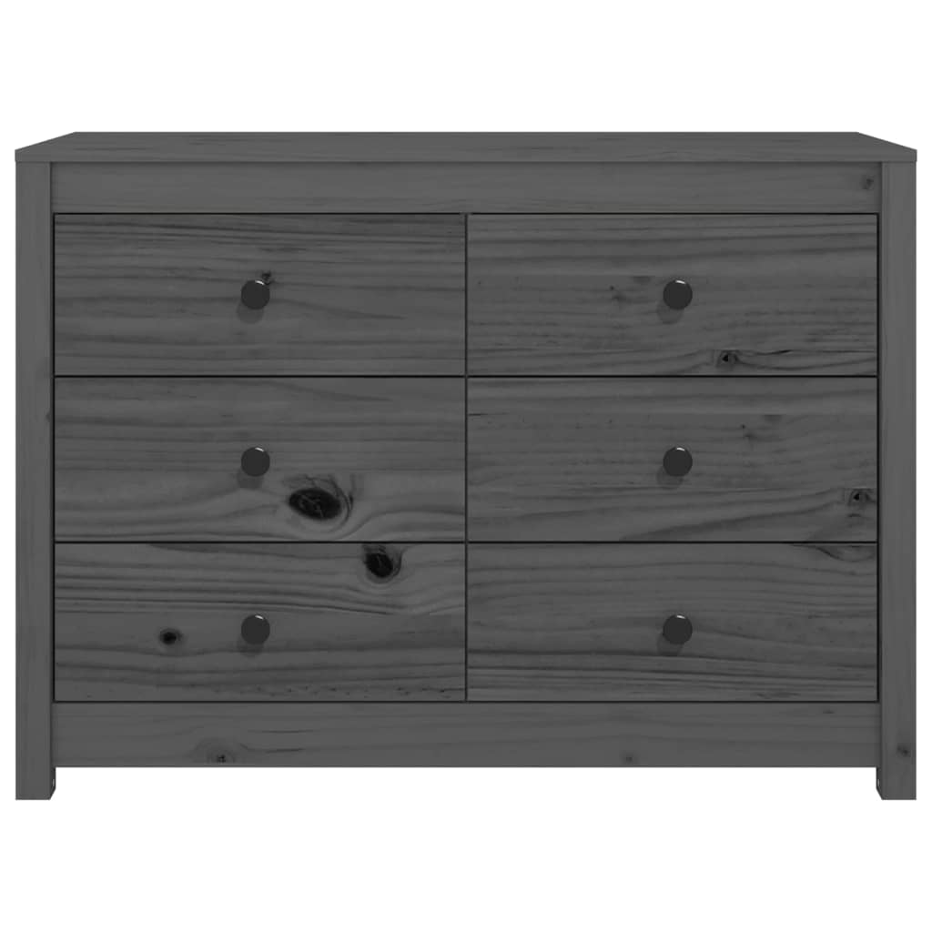 Armadietto Grigio 100x40x72 cm in Legno Massello di Pino