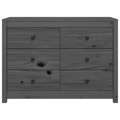 Armadietto Grigio 100x40x72 cm in Legno Massello di Pino