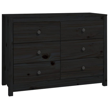 Armadietto Nero 100x40x72 cm in Legno Massello di Pino