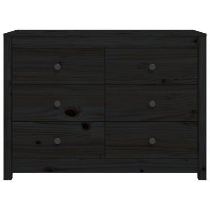 Armadietto Nero 100x40x72 cm in Legno Massello di Pino