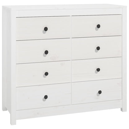 Armadietto Bianco 100x40x90 cm in Legno Massello di Pino