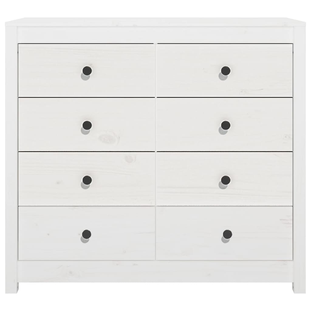 Armadietto Bianco 100x40x90 cm in Legno Massello di Pino