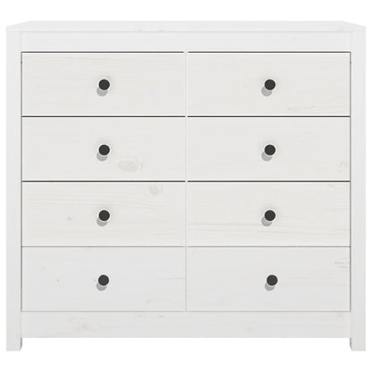 Armadietto Bianco 100x40x90 cm in Legno Massello di Pino