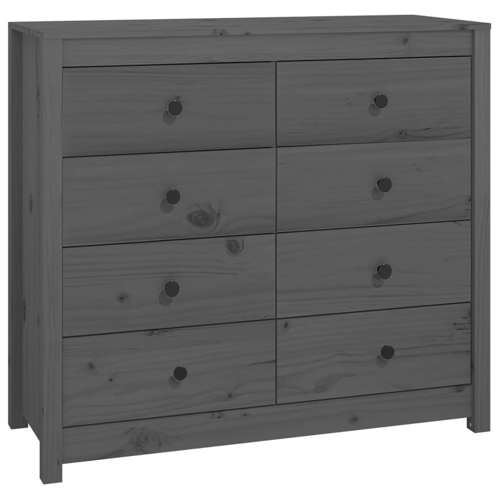 Armadietto Grigio 100x40x90 cm in Legno Massello di Pino
